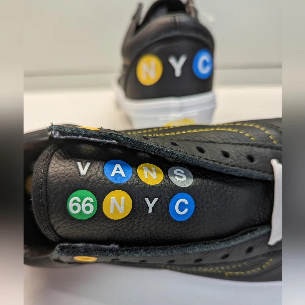 Vans Old Skool NYC 66 Subway Black Leather Fashion Casual Sneakers sz Women's 7 - Picture 6 of 11